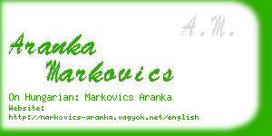 aranka markovics business card